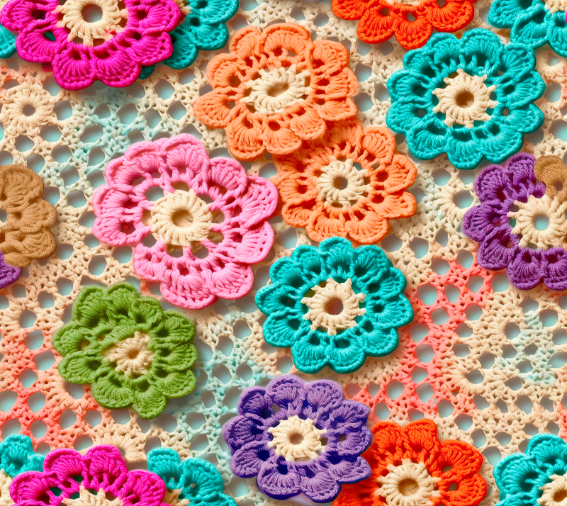 3D Crochet Flowers 20oz Skinny Tumbler Printed Paper