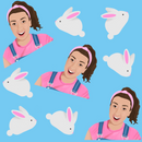 Blue Little Bunny 20oz Skinny Tumbler Printed Paper