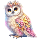 DTF Transfer Sheet - Pink Pastel Owl