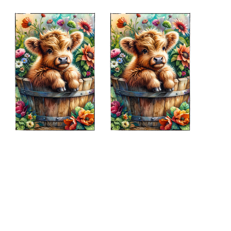 Sublimation Prints for Air Freshener 2 prints per Sheet - Cute Highlander