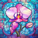 Stained Glass Orchid 20oz Skinny Tumbler Printed Paper