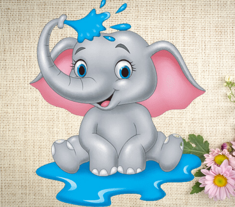 Baby Blue Elephant 20oz Skinny Tumbler Printed Paper
