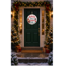 Christmas Sublimation Round Welcome Sign Print - Santa Stop Here