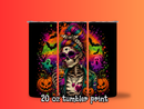 20oz Skinny Tumbler Printed Paper - skull lady