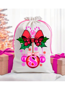 Personalized Santa Sack DTF Print - Christmas Baubles