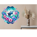 Swirl Clock Sublimation Print - Dolphin