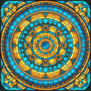 Stained Glass Yellow Mandala 20oz Skinny Tumbler Printed Paper