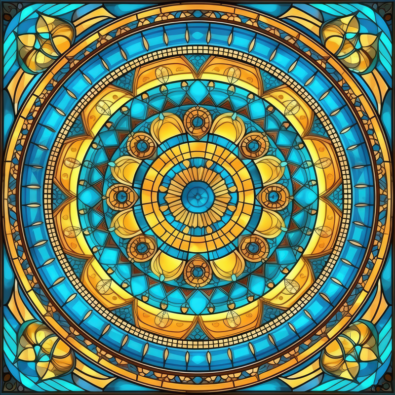 Stained Glass Yellow Mandala 20oz Skinny Tumbler Printed Paper