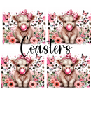 Sublimation Coaster Prints 4 Per Pkt 4"x4" - bubblegum highlander square