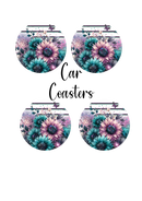 Car Coaster Sublimation Prints Flowers 1