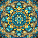 Stained Glass Blue Mandala 20oz Skinny Tumbler Printed Paper