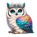 DTF Transfer Sheet - Aqua Owl