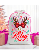 Personalized Santa Sack DTF Print - Reindeer