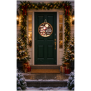Christmas Sublimation Round Welcome Sign Print - Waving Santa Stop Here