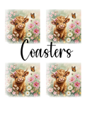 Sublimation Coaster Prints 4 Per Pkt 4"x4" - field highlander