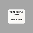 3mm White Acrylic Rounded Edge Rectangle 26cm x 20cm