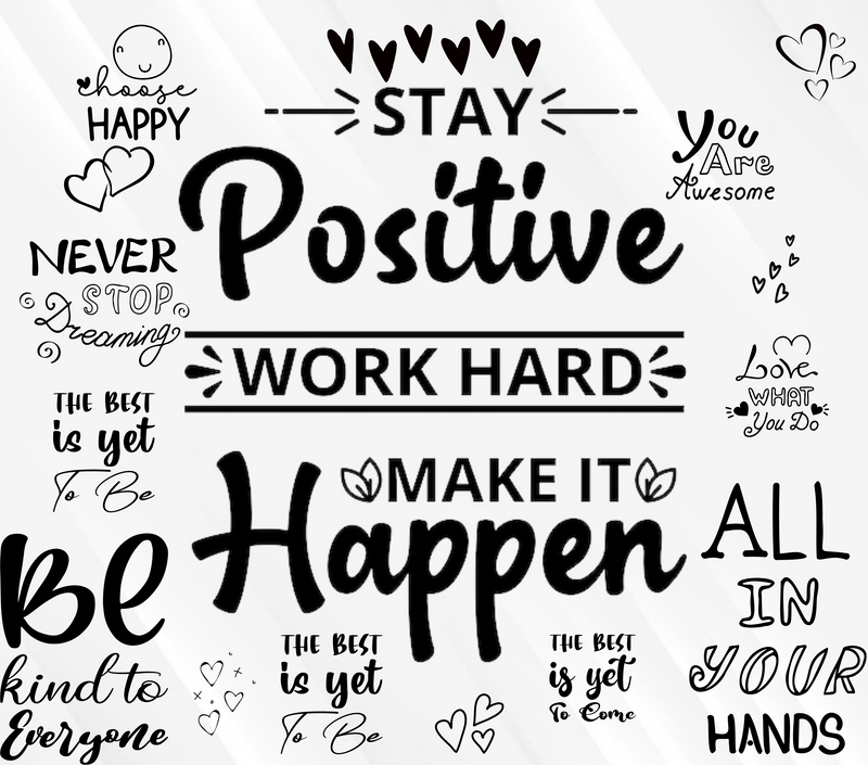 Stay Positive Work Hard 20oz Skinny Tumbler Printed Paper