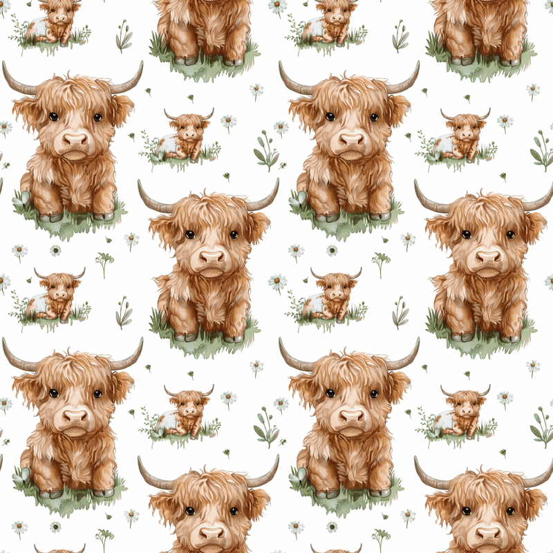 A4 Printed Sublimation Sheets - Daisy Highlander Cow