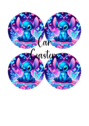 Car Coaster Sublimation Prints Blue
