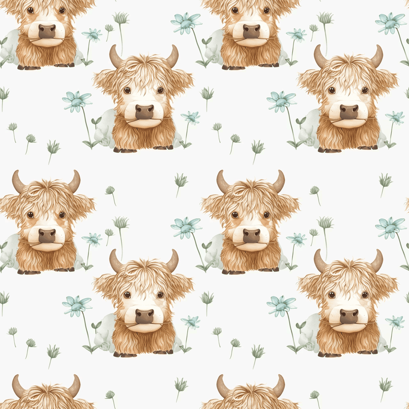 A4 Printed Sublimation Sheets - Daisy Highlander Cow