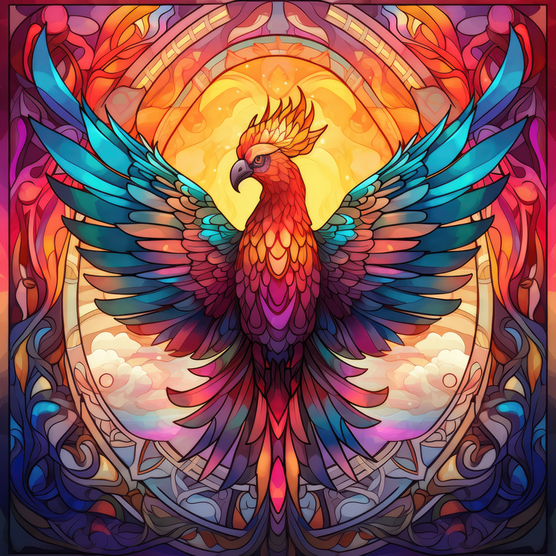 Stained Glass Eagle 20oz Skinny Tumbler Printed Paper