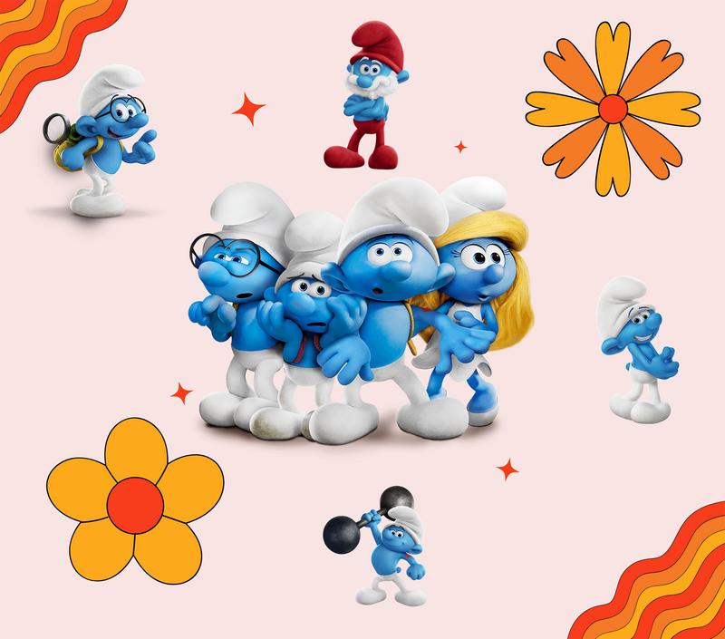 Floral Smurf 20oz Skinny Tumbler Printed Paper