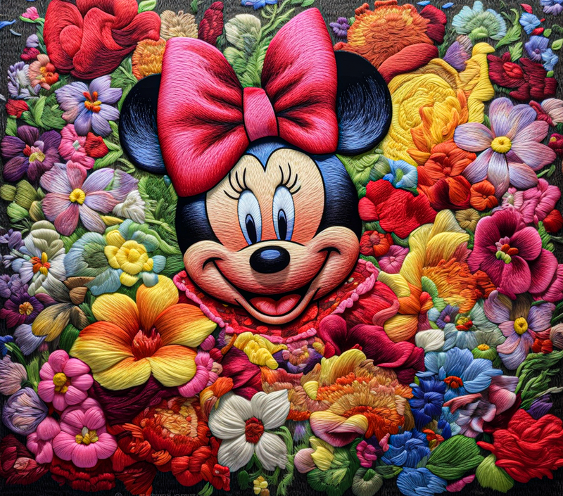 3D Embroidered Mouse 20oz Skinny Tumbler Printed Paper