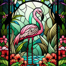 Stained Glass Flamingo 20oz Skinny Tumbler Printed Paper