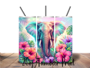 20oz Skinny Tumbler Printed Paper -Watercolour Elephant