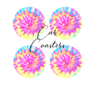Car Coaster Sublimation Prints - Tiedye
