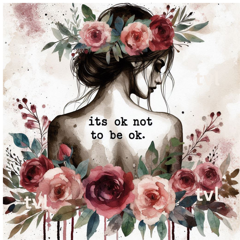IT'S OK NOT TO BE OK 20oz Skinny Tumbler Printed Paper