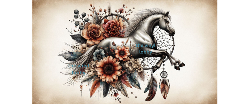 Floral Horse Dream Catcher Printed Sublimation Paper for 11oz mug.