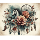 20oz Skinny Tumbler Printed Paper - Horse Sun Catcher