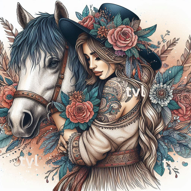 Floral Lady 20oz Skinny Tumbler Printed Paper