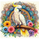 20oz Skinny Tumbler Printed Paper - Floral Mandala Cockatoo