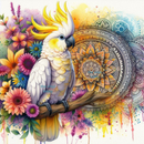 20oz Skinny Tumbler Printed Paper - Mandala Cockatoo