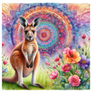 20oz Skinny Tumbler Printed Paper - Mandala  Kangaroo