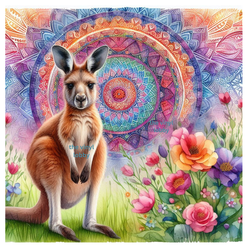 20oz Skinny Tumbler Printed Paper - Mandala  Kangaroo