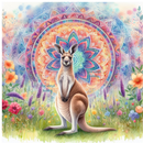 20oz Skinny Tumbler Printed Paper - Mandala  Kangaroo