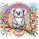 20oz Skinny Tumbler Printed Paper - Mandala Koala