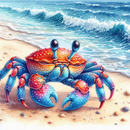 20oz Skinny Tumbler Printed Paper -Blue Crab