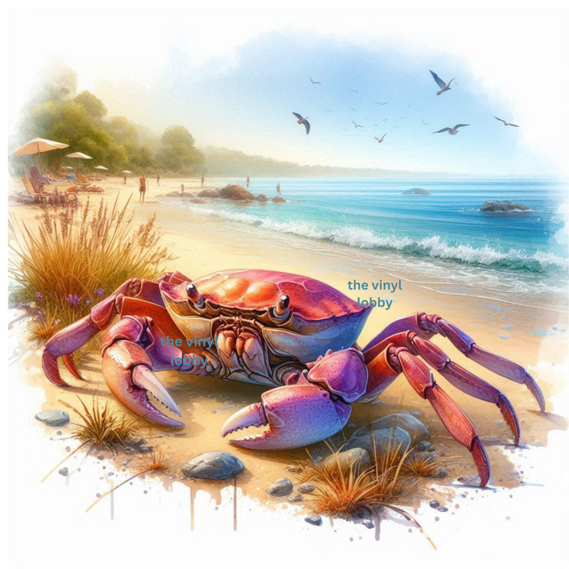 20oz Skinny Tumbler Printed Paper -Pink Crab