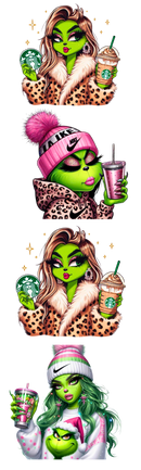 DTF Transfer Sheet - Grinch Nike Girl