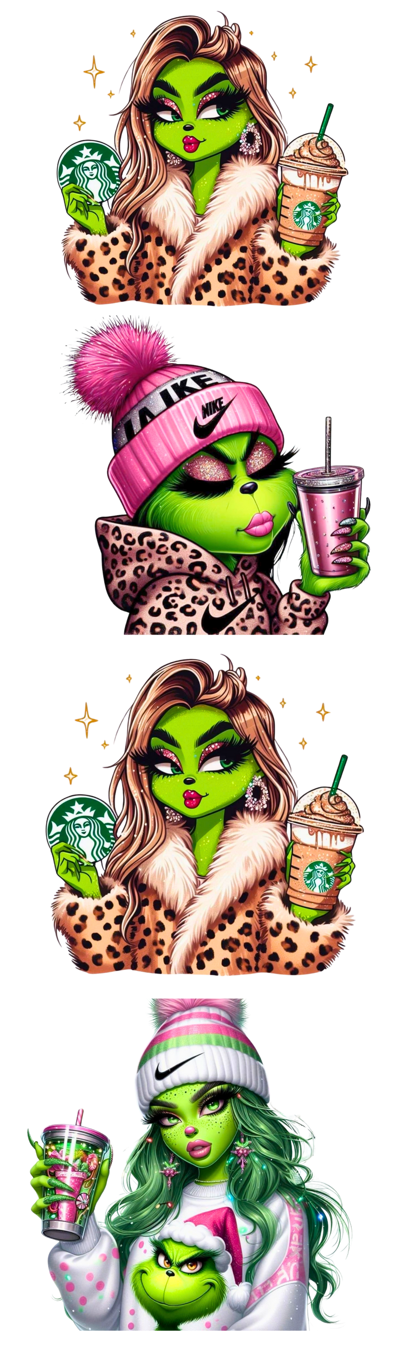 DTF Transfer Sheet - Grinch Nike Girl