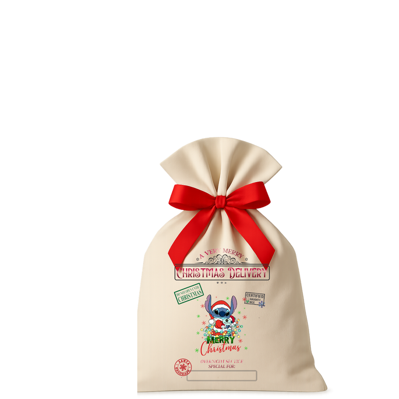 Santa Sack DTF Print - Christmas Alien