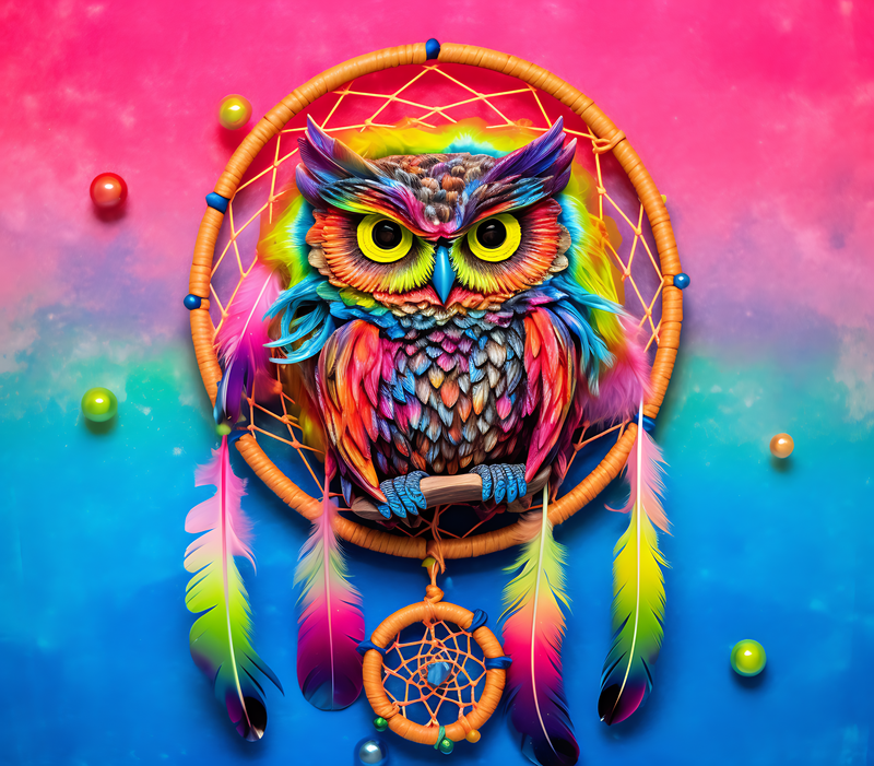 Bright Owl Dreamcatcher Sublimation Print 20oz