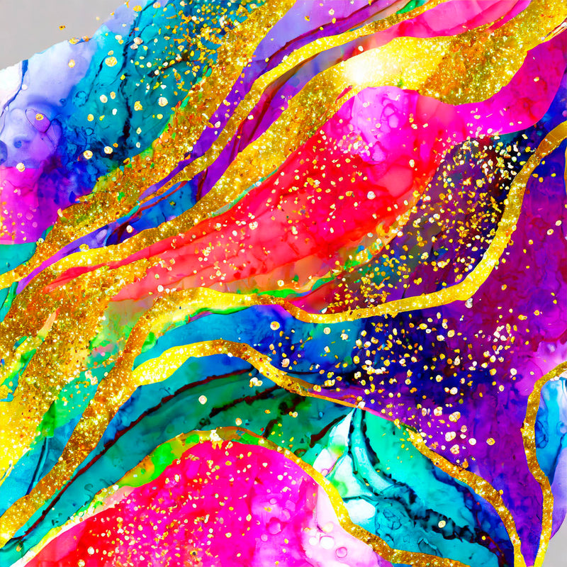 A4 Printed Sublimation Sheets - Psychedelic Rainbow Alcohol Ink