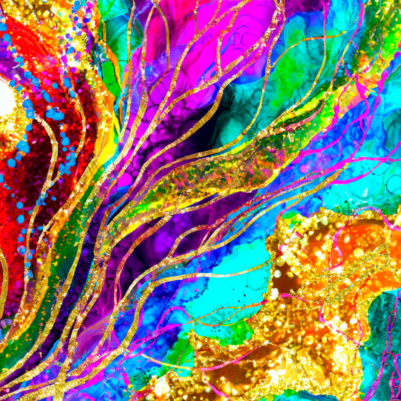 A4 Printed Sublimation Sheets - Psychedelic Rainbow Alcohol Ink