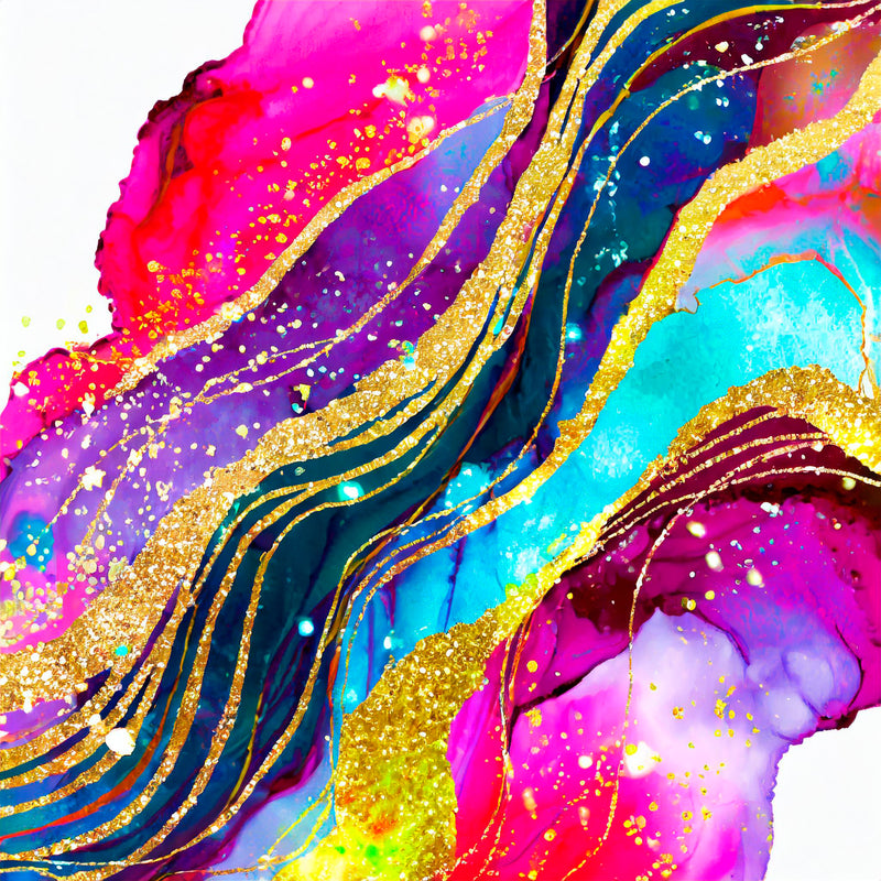 A4 Printed Sublimation Sheets - Psychedelic Rainbow Alcohol Ink