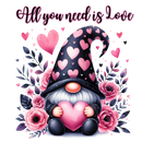 Love Gnome DTF Cushion Print.